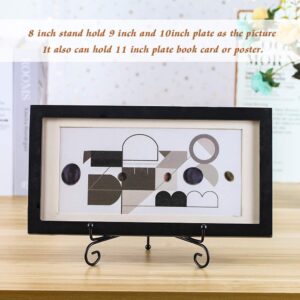 (4 pack)8"Iron Display Stand, Black Iron Easel Plate Display Photo Holder Stand, Displays Picture Frames, Cookbooks, Decorative Plates, Tablets and Art