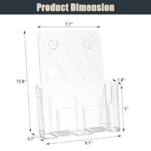 xydstay Acrylic Brochure Holder 8.5x11 Inches Slant Back Design, Clear Display Stand, Plastic Table Stand Sign Holder,Pamphlet Holder Flyer Holder, Acrylic Display Stand, Acrylic Table Signs Plastic