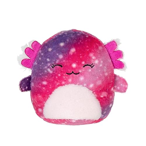 Squishville by Original Squishmallows Play and Display Storage - Four 2-Inch Plush Included - Big Foot, Axolotl, Parrot, Chameleon - Hang or Stand Display Case - Amazon Exclusive