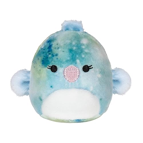 Squishville by Original Squishmallows Play and Display Storage - Four 2-Inch Plush Included - Big Foot, Axolotl, Parrot, Chameleon - Hang or Stand Display Case - Amazon Exclusive