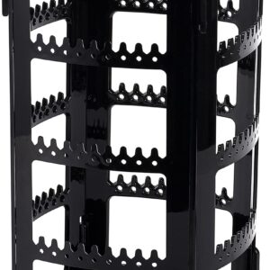 Sooyee 360 Rotating Earring Holder and Jewelry Organizer, 4 Tiers Jewelry Rack Display Classic Stand, 156 Holes and 160 Grooves for Necklaces Earrings Piercings, Black