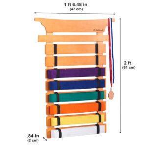 KidKraft Martial Arts Wooden Belt Holder Hanging Display for 8 Belts (Unpersonalized)