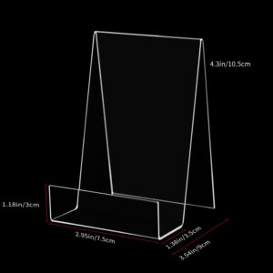 ZOEY Acrylic Book Easel Stand with Ledge Clear Easels Plate - 5 Pack for Books Display, Music Sheets, Artworks, CD, Tablet Holder (Small)