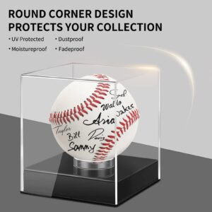 Baseball Display Case, Acrylic Baseball Case for Display, UV Protected Baseball Display Cube, Baseball Display Case for Memorabilia Baseball, Autographed Baseball Clear Display Case (1)