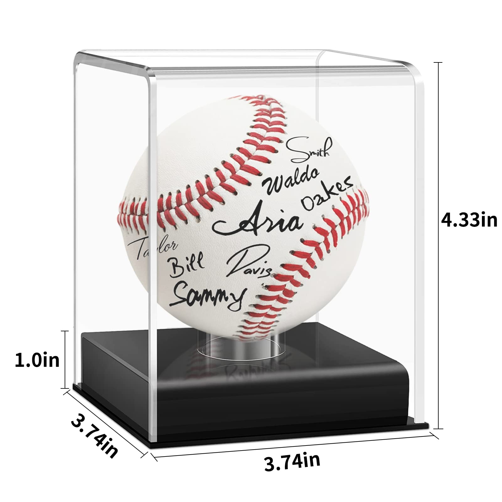 Baseball Display Case, Acrylic Baseball Case for Display, UV Protected Baseball Display Cube, Baseball Display Case for Memorabilia Baseball, Autographed Baseball Clear Display Case (1)