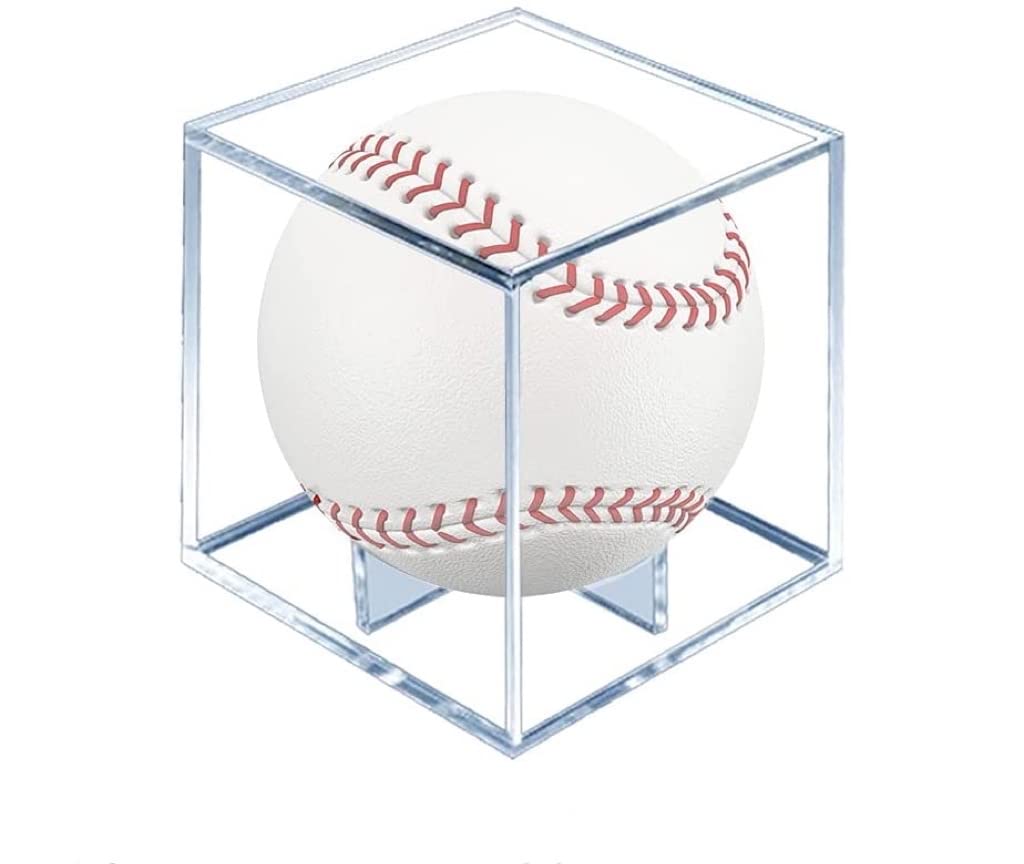 Jaragar Baseball Display Case 1 Pack, UV Protected Sport Collectibles Baseball Holder Acrylic Cube Memorabilia Display Box, Official Baseball Autograph Display Case for Official Size Baseball