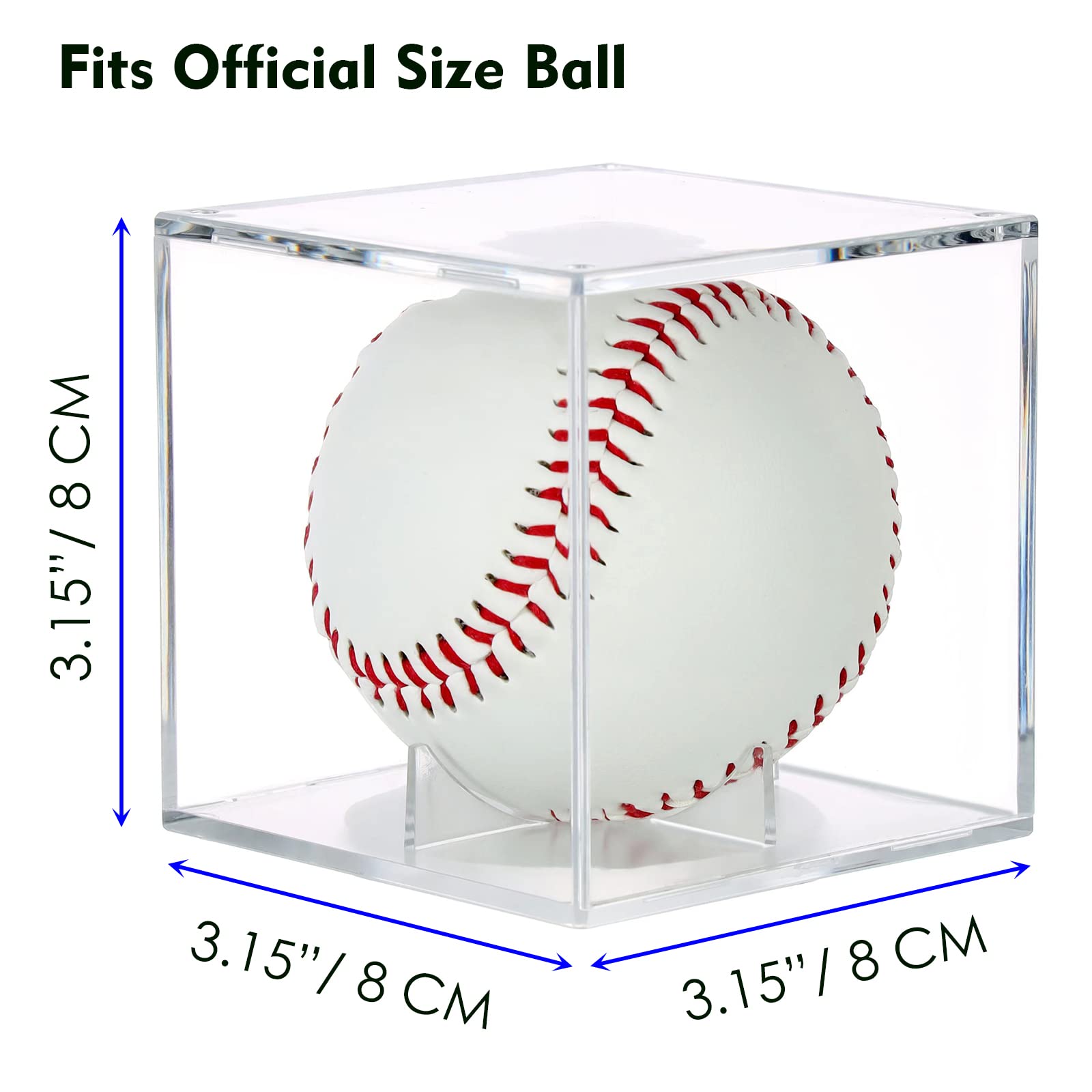 4 Pack Baseball Case Baseball Holder Display Case for Baseball Display Case Fits Official Size Ball