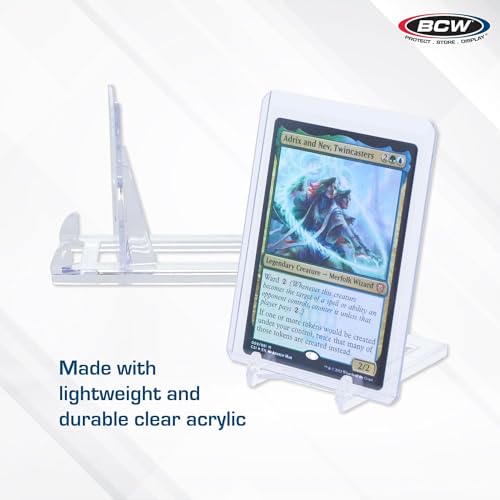 BCW 2-Piece Card Display Stands - 20 ct | Showcase Top Loaders, Magnetics, Screwdowns |Trading Card Display| Card Display Stand | Card Stand | Semi Rigid Card Holder Stand | Clear Plastic Stand