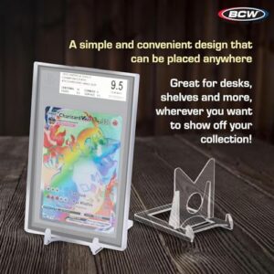 BCW 2-Piece Card Display Stands - 20 ct | Showcase Top Loaders, Magnetics, Screwdowns |Trading Card Display| Card Display Stand | Card Stand | Semi Rigid Card Holder Stand | Clear Plastic Stand