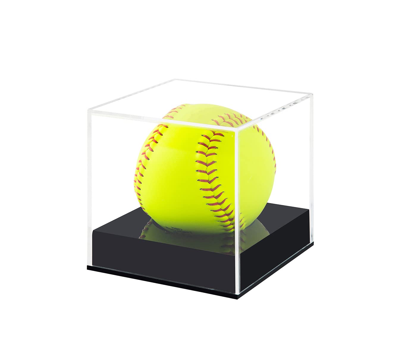 Arcylic Softball Display Case Softball Holder Stand Championship Square Box UV Protected Clear Display Cube for Official 12 Inches Softball Sports Ball Storage Collections