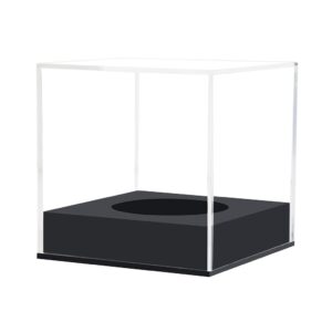 Arcylic Softball Display Case Softball Holder Stand Championship Square Box UV Protected Clear Display Cube for Official 12 Inches Softball Sports Ball Storage Collections