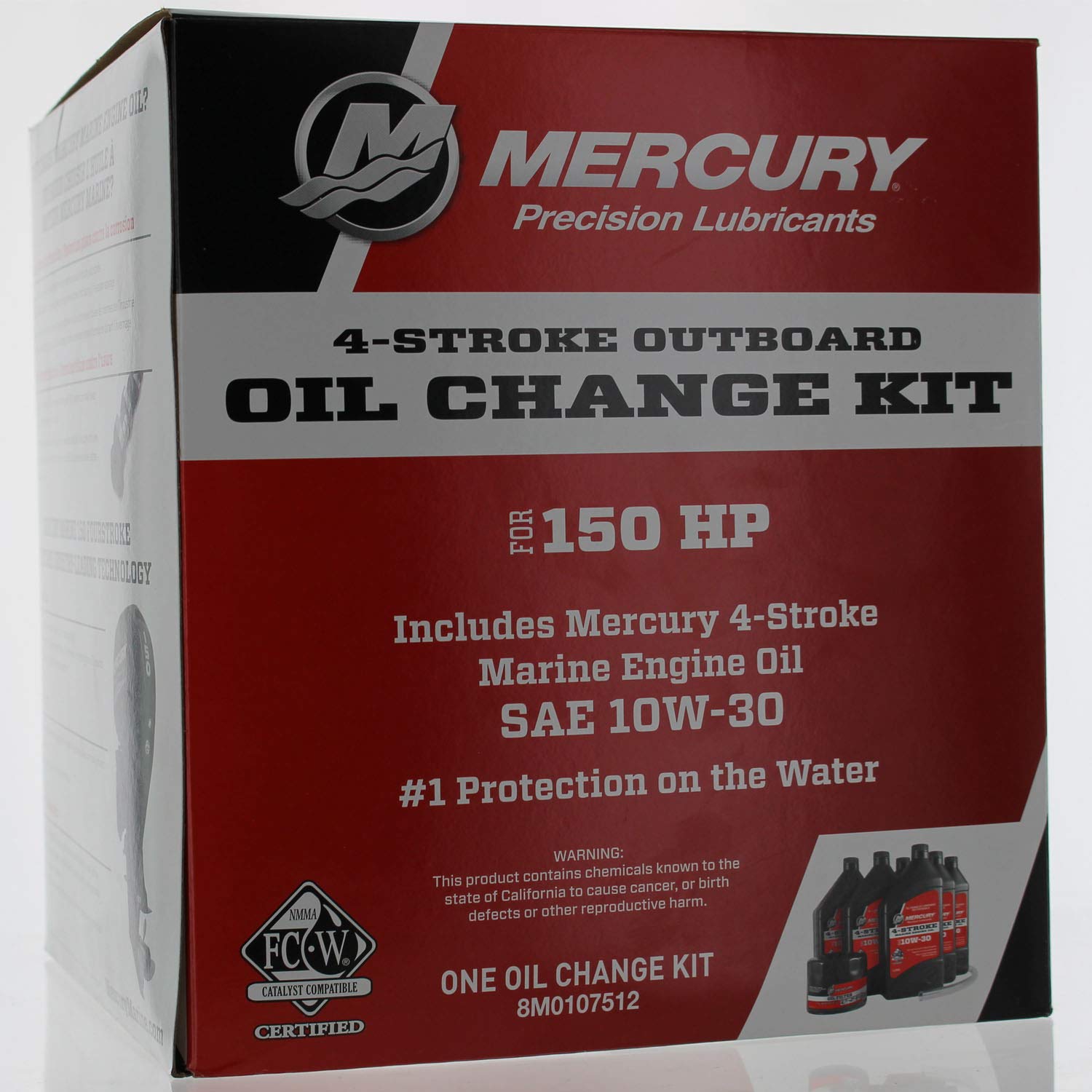 OEM Mercury Marine 150HP FourStroke Outboard 10W-30 Oil Change Kit 8M0107512