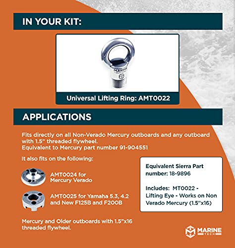 Marine Tech Tools Mercury Lifting Ring, Universal Lifting System AMT0022, Mercury Outboard Lifting Eye, Outboard Flywheel Puller, Mercury Lifting Eye, Boat Tools, Outboard Motor Stand