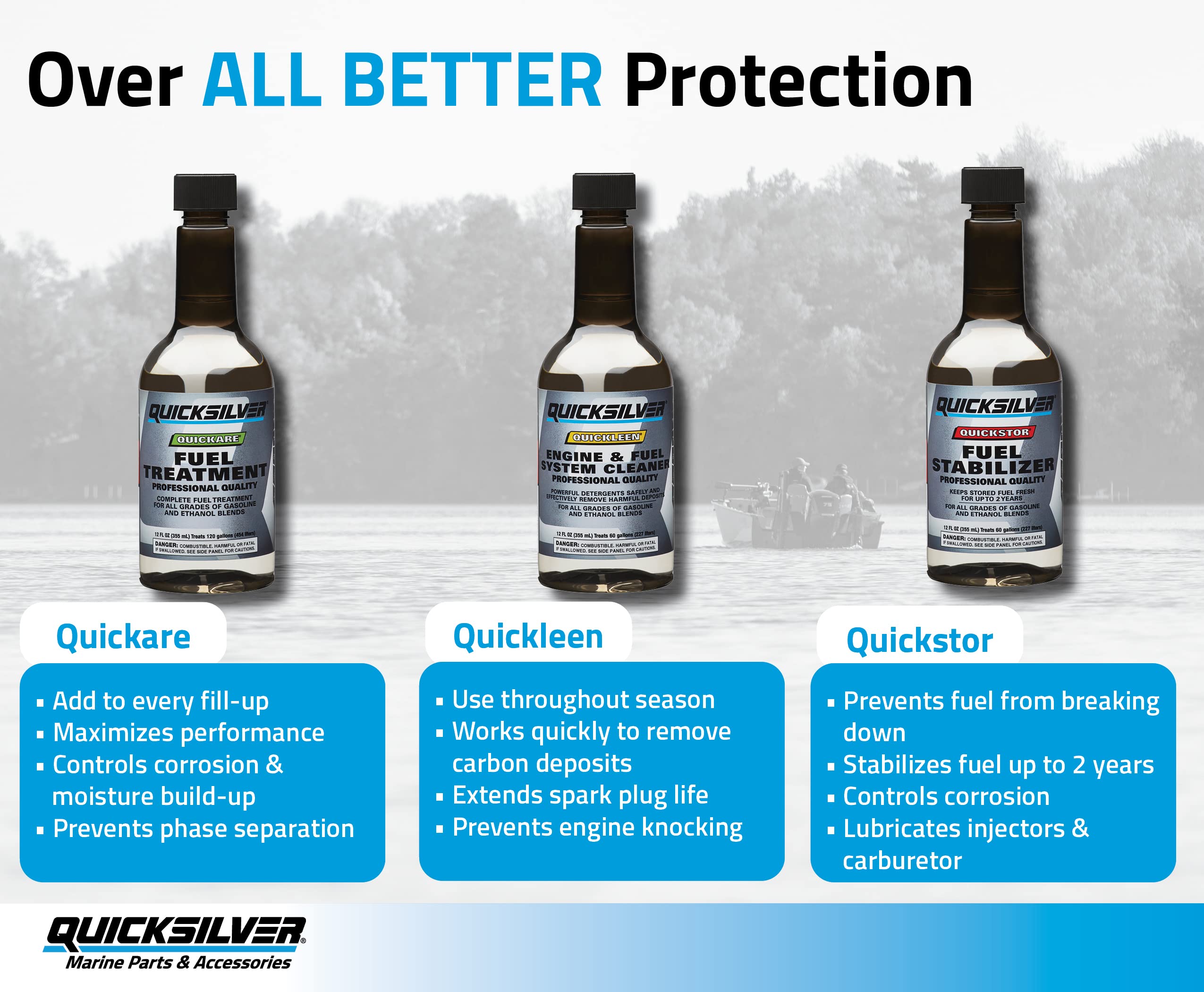 Quicksilver Quickare 8M0047920 Fuel Treatment Additive, 12 Oz.