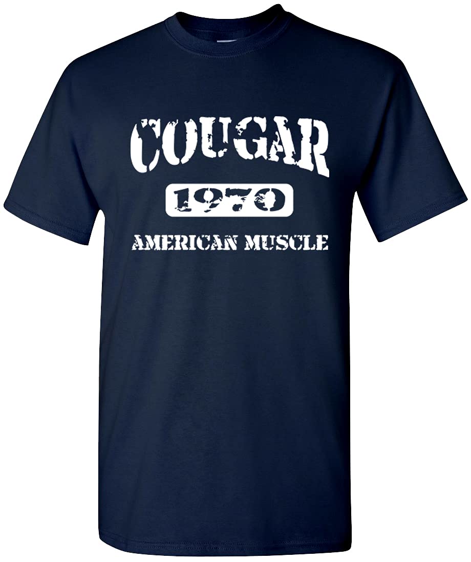 1970 Mercury Cougar American Muscle Design Tshirt Large Navy