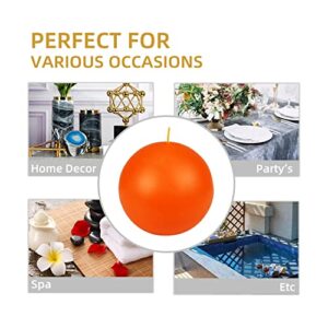 Zest Candle 2-Piece Ball Candles, 4-Inch, Orange