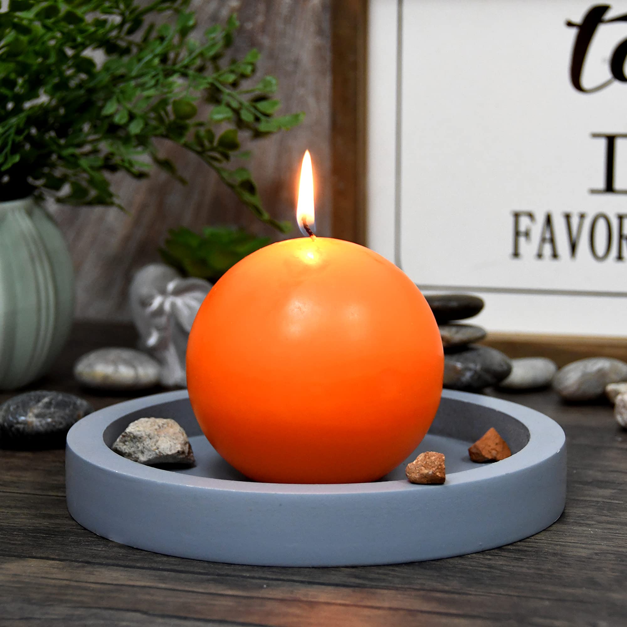 Zest Candle 2-Piece Ball Candles, 4-Inch, Orange