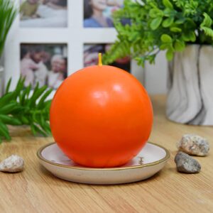 Zest Candle 2-Piece Ball Candles, 4-Inch, Orange