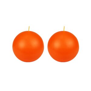 Zest Candle 2-Piece Ball Candles, 4-Inch, Orange