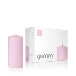 Yummi 3" x 6" Blush Round Pillar Candles - 3 per pack