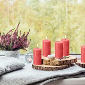 BOLSIUS 4 Pack Blossom Pink Rustic Pillar Candles - 2.75 X 5 Inches - Premium European Quality - includes Natural Plant-Based Wax - Unscented Dripless Smokeless 60 Hour Party Décor Candles