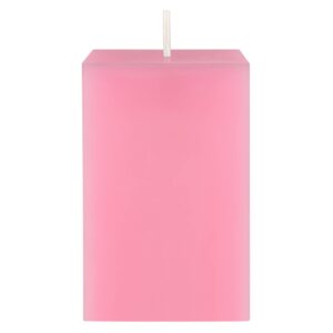 Mega Candles 1 pc Unscented Pink Square Pillar Candle, Hand Poured Premium Wax Candles 2 Inch x 3 Inch, Home Décor, Wedding Receptions, Baby Showers, Birthdays, Celebrations, Party Favors & More