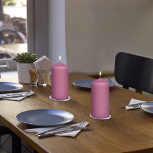 BOLSIUS 8 Pink Pillar Candles - 2.75 x 5 Inches - Premium European Quality - Individually Wrapped - 43 Hours Burn Time - Dripless & Smokeless - Unscented Dinner, Wedding, Party, & Restaurant Candles