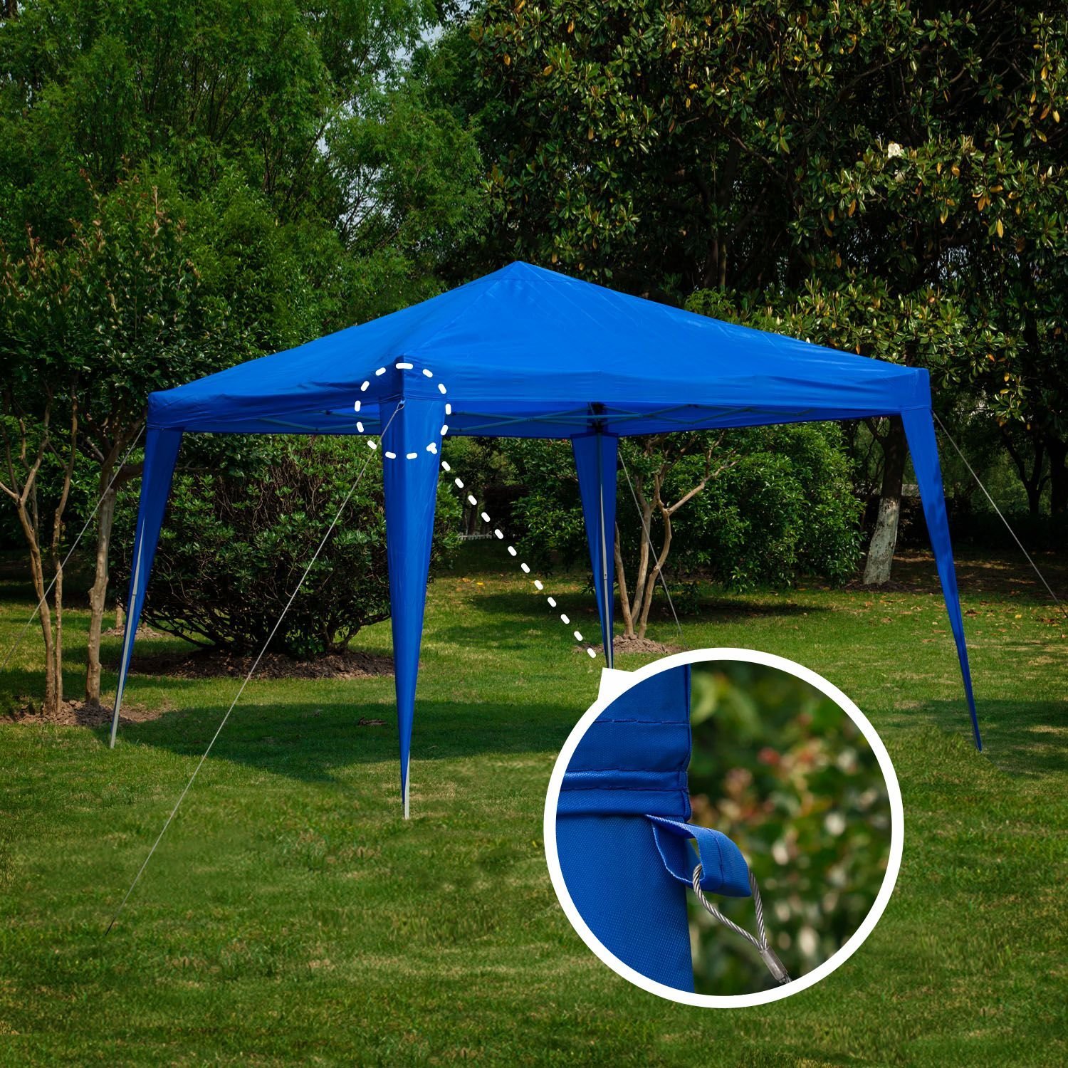 EZ POP UP Wedding Party Tent 10'x10' Folding Gazebo Beach Canopy W/Carry Bag 210D Oxford Fabric (Dark Blue)