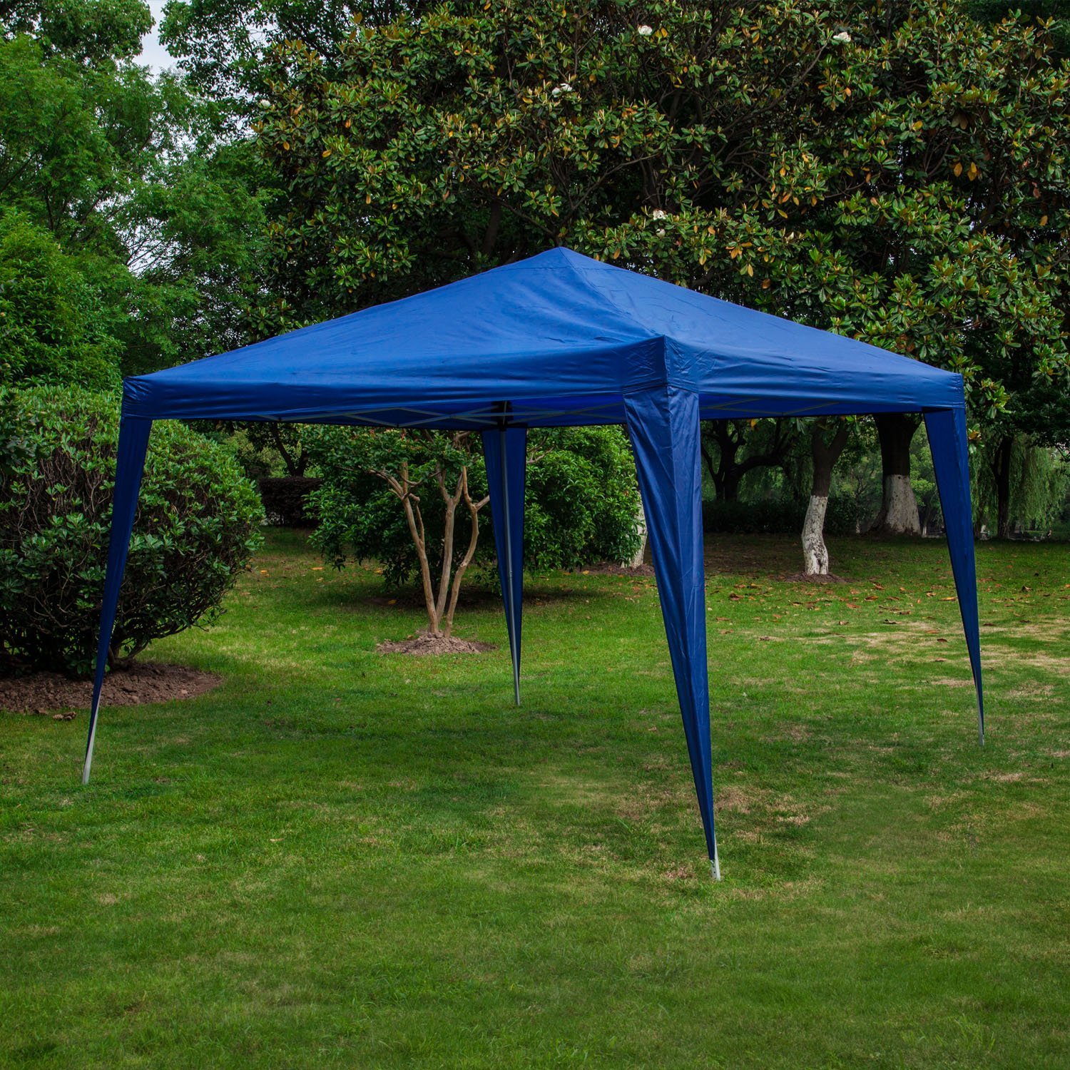 EZ POP UP Wedding Party Tent 10'x10' Folding Gazebo Beach Canopy W/Carry Bag 210D Oxford Fabric (Dark Blue)