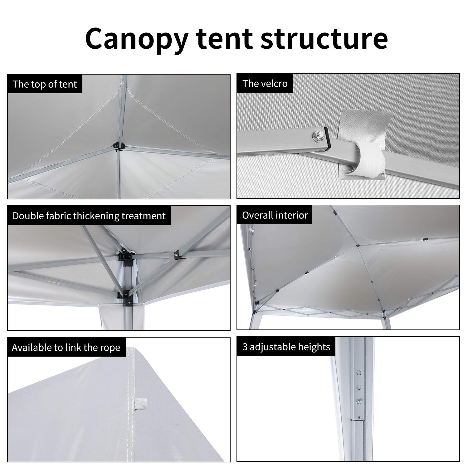 Waterproof 10'x10' Pop Up Canopy Wedding Tent with Sides - Outdoor Folding Commercial Gazebo Canpy Tent White