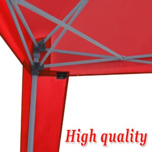 Strong Camel EZ POP UP Wedding Party Tent 10'x10' Folding Gazebo Beach Canopy W/Carry Bag 210D Oxford Fabric (red)