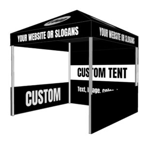 SOSITE Custom Logo Pop Up Canopy Tent for Trade Show with 1pc Full Backwall 2pcs Half Sidewalls-10x10