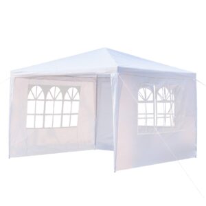 goxowo party wedding canopy tent - patio camping gazebo storage shelter pavilion cater bbq events tent w/removable sidewalls white 10 x 10 x 8.5ft