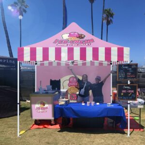 ABLEM8CANOPY Custom Canopy Tent 10x10 with Logo, Personalized Pop Up Canopy Tent with Optional Walls for Business Events, Trade Shows, Farmers Market, Roller Bag Included(ICE Cream)