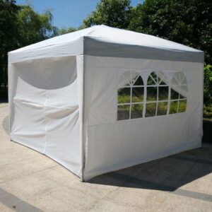 10'x10'EZ Pop UP Wedding Party Tent Folding Gazebo Canopy W/SIDES & Carry Bag