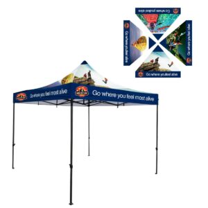 Above All Advertising Custom Pop Up Canopy Tent with Your Logo for Events, Trade Shows, Restaurant, Food Booth Tents and Canopies (10 x 10 Feet, Red Canopy)