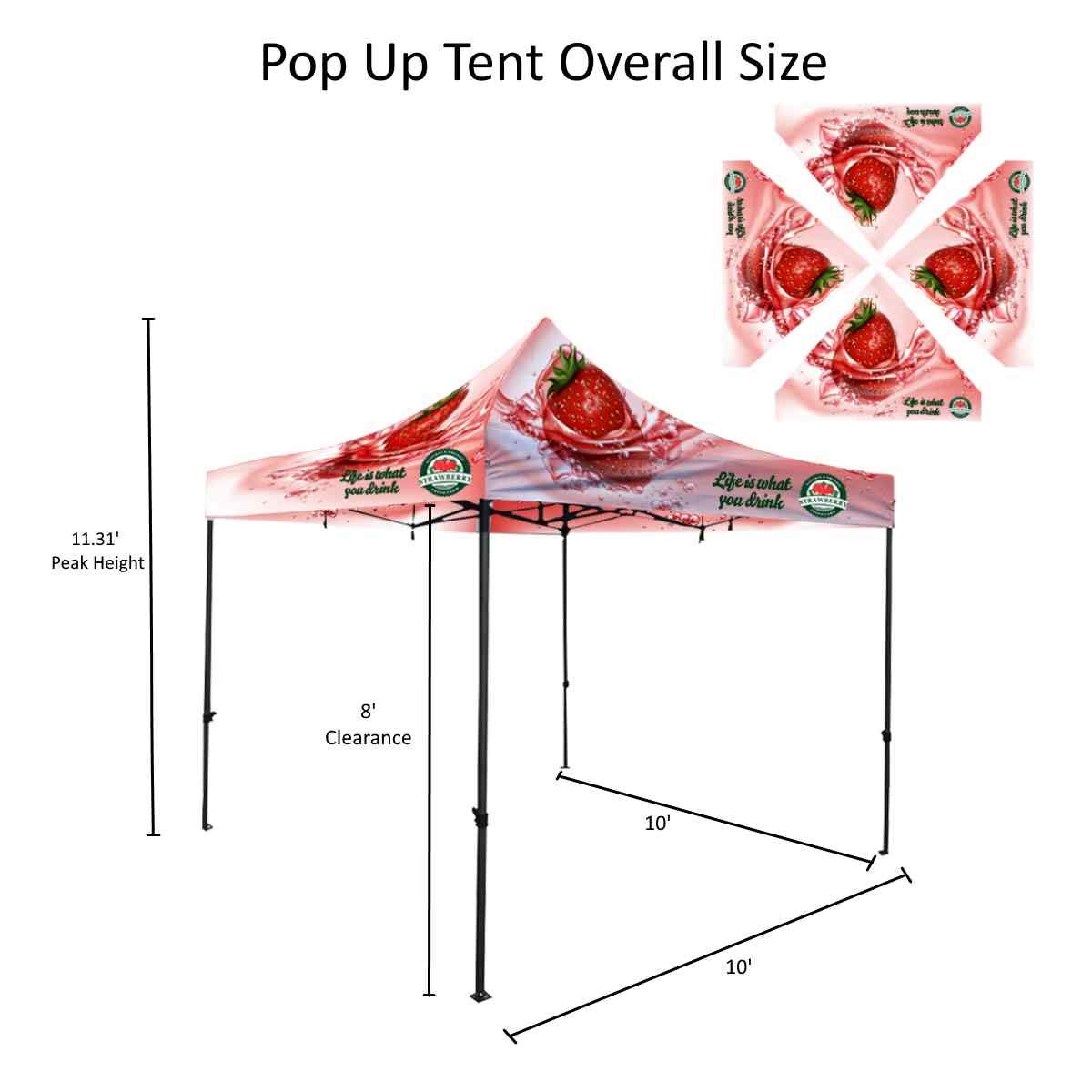 Above All Advertising Custom Pop Up Canopy Tent with Your Logo for Events, Trade Shows, Restaurant, Food Booth Tents and Canopies (10 x 10 Feet, Red Canopy)