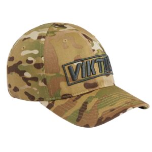 viktos men's tiltup tactical hat - adjustable casual pre-curved mid-profile baseball cap with 3d embroidered logo, multicam, small-medium