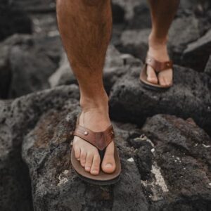 Combat Flip Flops Mens AK-47 Brown Leather Ergo- Size 7