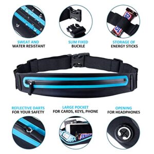 Running Belt Fanny Pack, Running Waist Pack for Women & Men USA Patented Hands-Free Reflective Runner Pouch Belt Fitness Workout Bag No-Bounce Adjustable Sport Travel Fanny Pack Cell Phone Holder