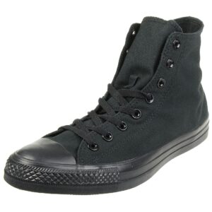 converse unisex chuck taylor all star high top sneakers (6 women / 4 men, black monochrome)