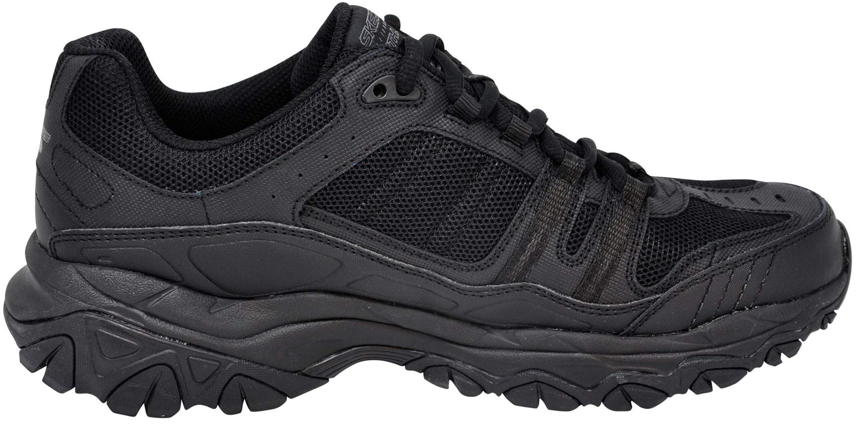 Skechers Men's After Burn Memory Fit - Strike Off Lace-Up Sneaker, Black/Black 8.5 XW US