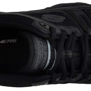 Skechers Men's After Burn Memory Fit - Strike Off Lace-Up Sneaker, Black/Black 8.5 XW US