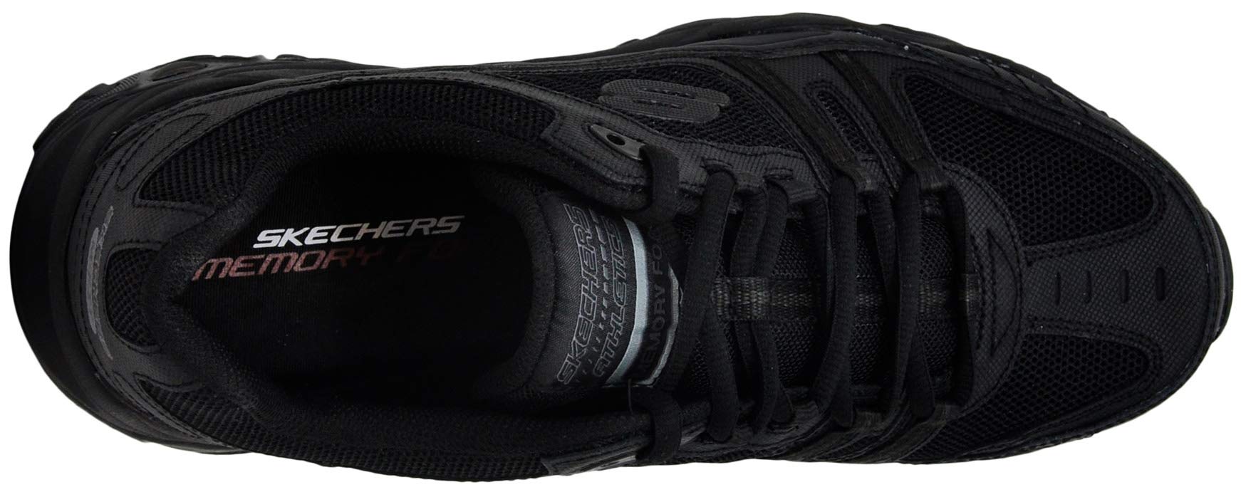 Skechers Men's After Burn Memory Fit - Strike Off Lace-Up Sneaker, Black/Black 8.5 XW US