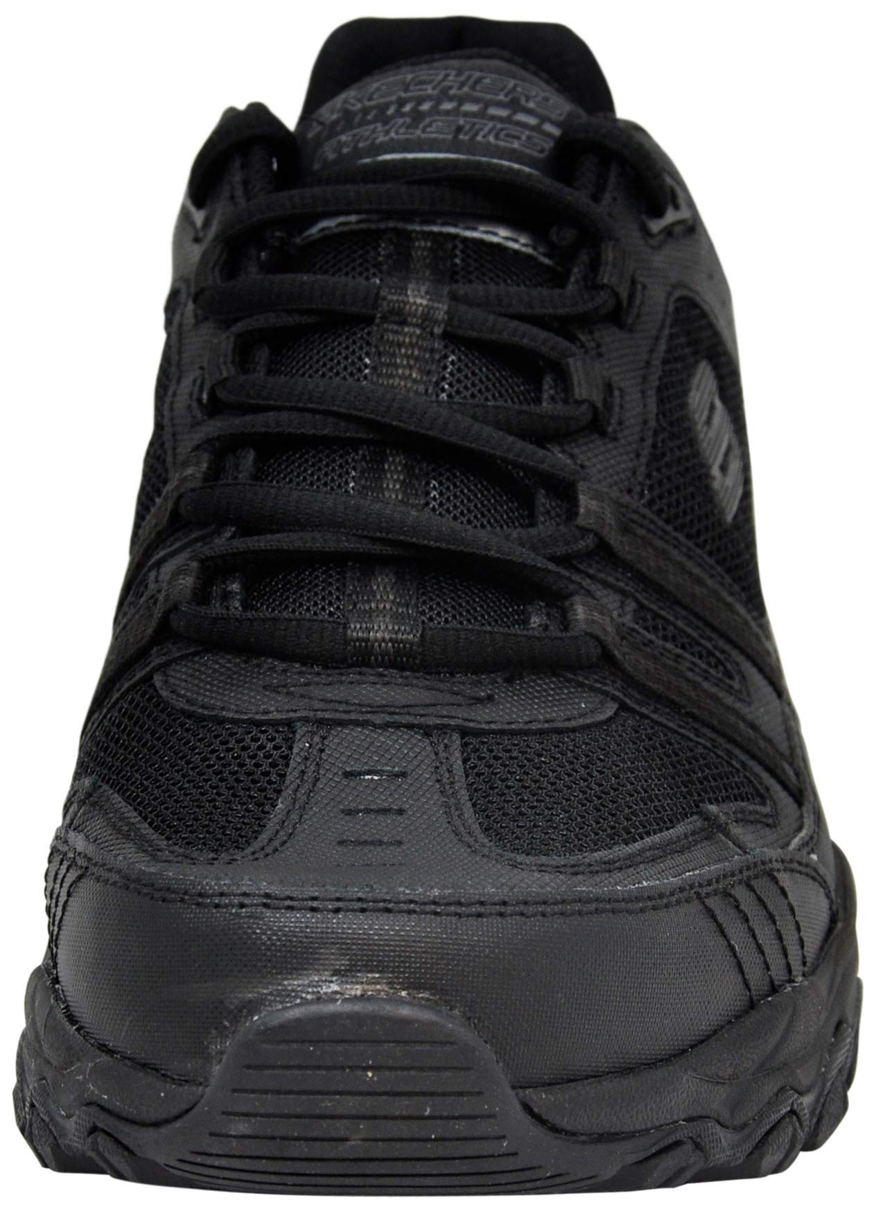 Skechers Men's After Burn Memory Fit - Strike Off Lace-Up Sneaker, Black/Black 8.5 XW US