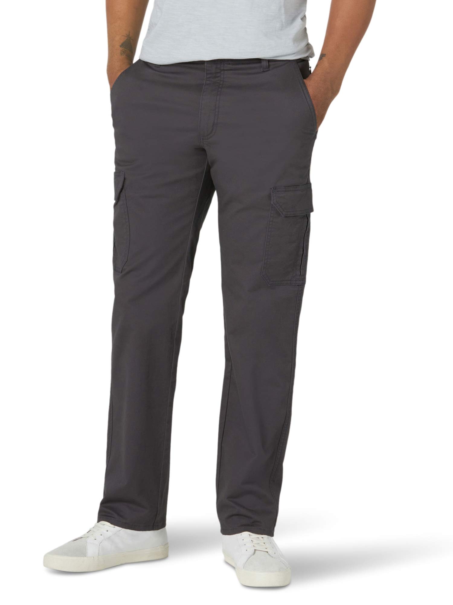 Lee Men's Extreme Motion Twill Cargo Pant Charcoal 38W x 32L