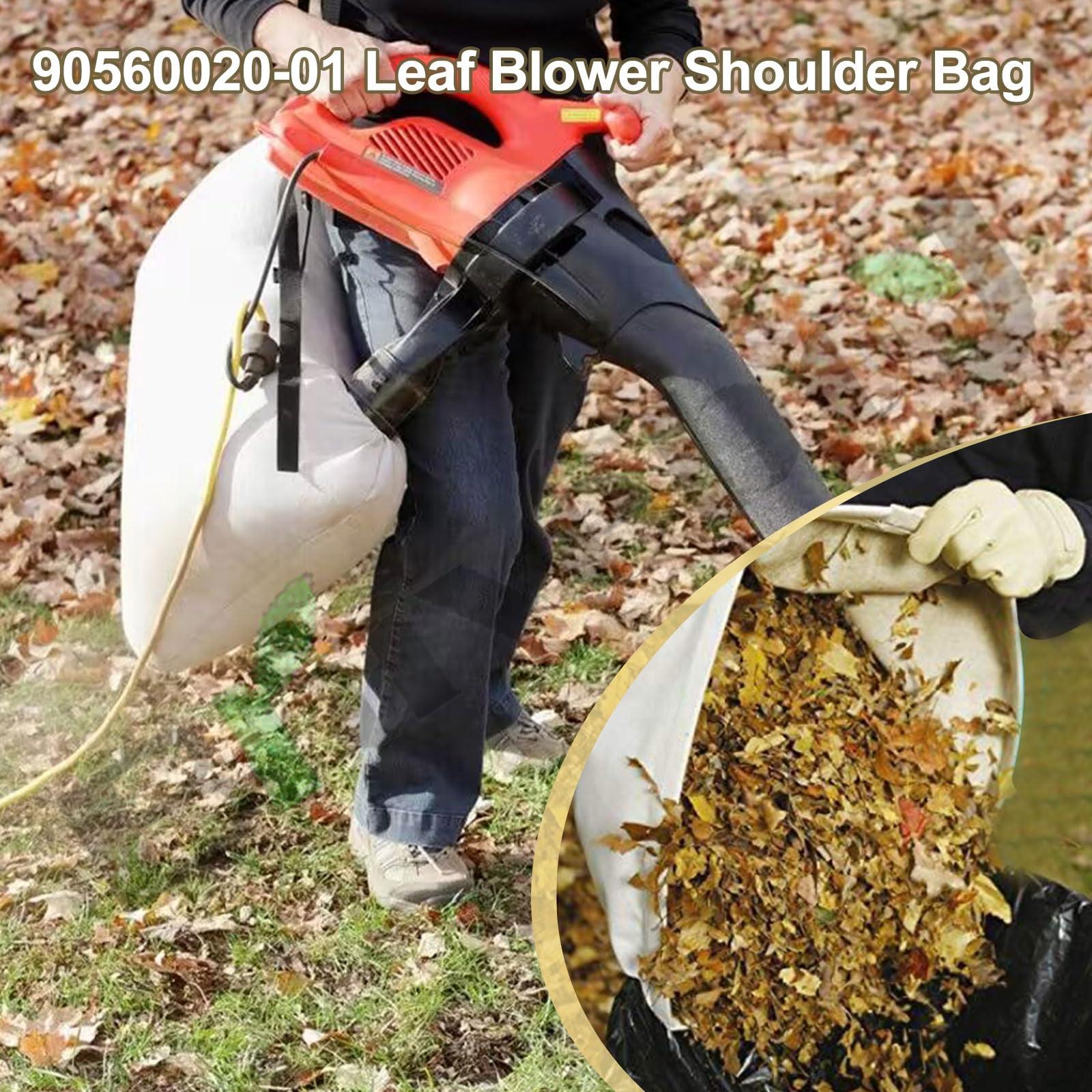 BV-005 610004-01 Shoulder Bag - by Braveboy, Compatible with Black & Decker 614000401 BV2500 BV4000 Leaf Blower - Replacement BV-005 Collection Bag (1)