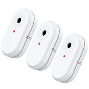 water sensor alarm leak detector - 3 packs water leak sensor with 95db audio alarm water leak detector with leak and drip alert water alarm sensor for kitchen bathroom basement laundry room garage