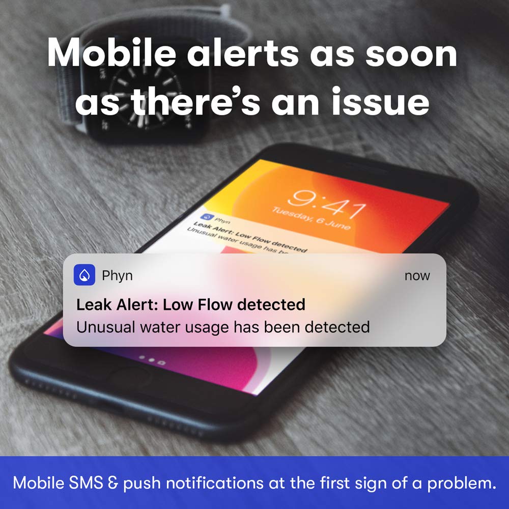 Phyn Smart Water Assistant: DIY-Installed Smart Home Water Usage Monitor & Leak Detector (Compatible with Alexa)