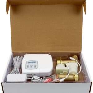 FloodStop Washing Machine Leak Detector Kit with Automatic Water Shut-Off and Visual/Audible Alarms, 3/4" 90deg, Hot & Cold Valves